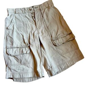 VTG Gap Khakis Cargo Khaki Shorts Distressed Size‎ 28 Grunge Y2K Button Fly